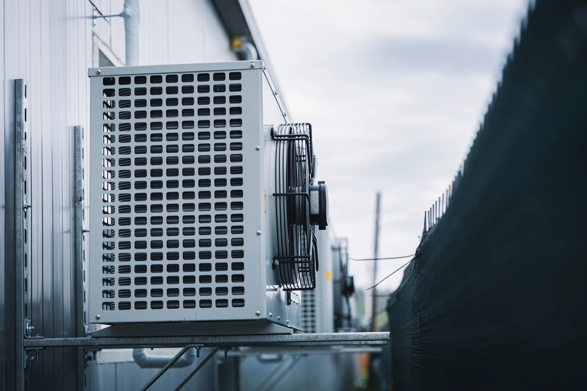 Industrial ventilation systems on commercial building