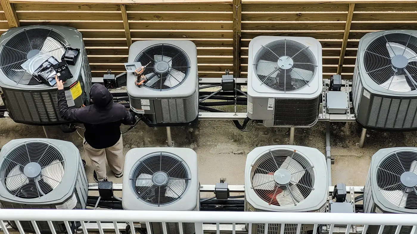 Commercial HVAC technician servicing Toronto buildings