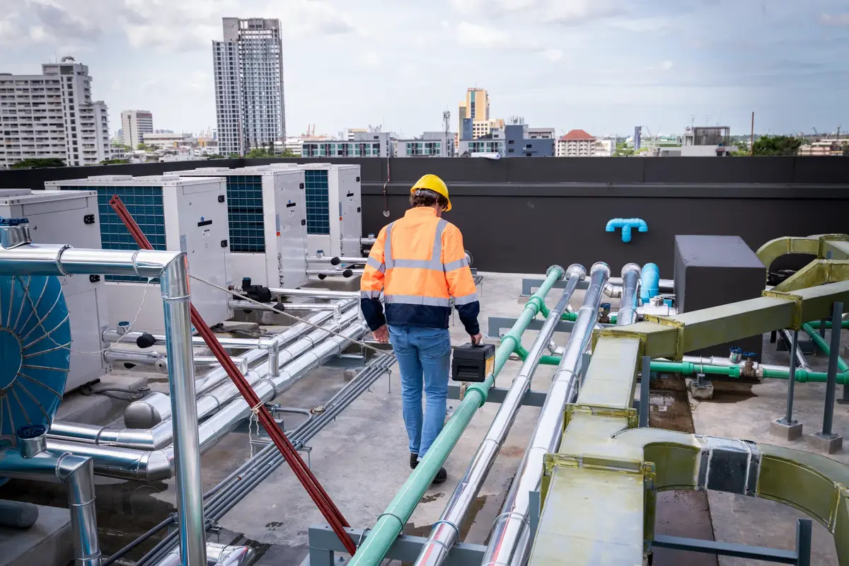 TSSA-certified HVAC technicians inspecting commercial building systems across the Greater Toronto Area